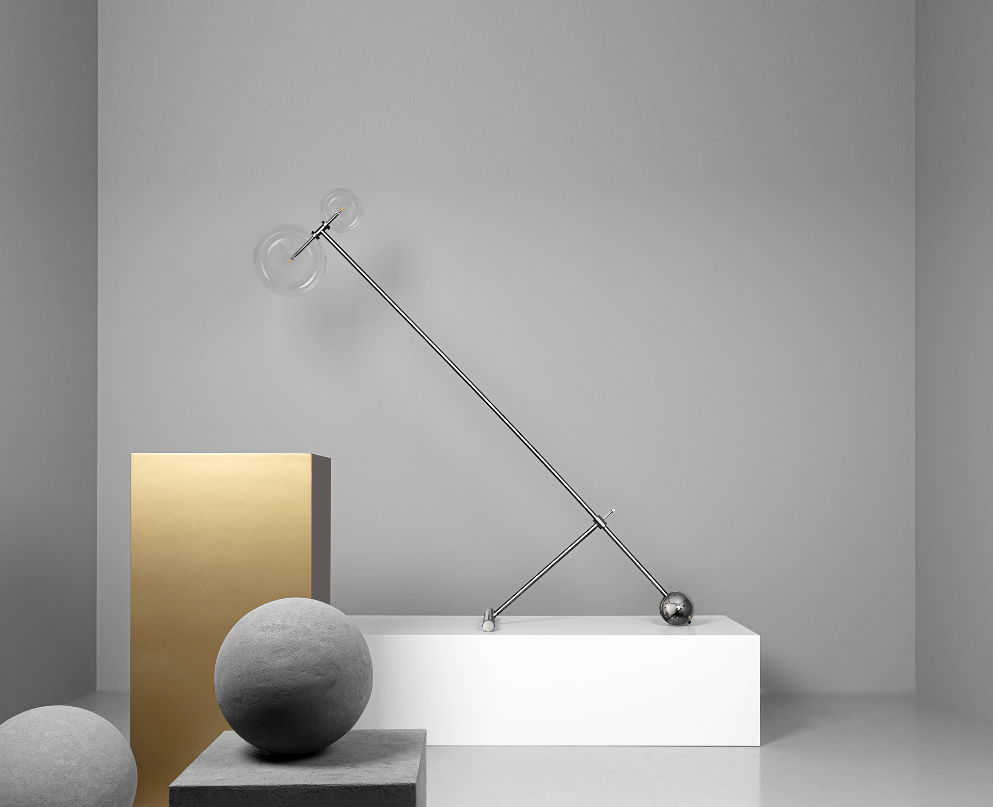 Metall/Glas - Stehleuchte, Metall/Glas, 1880 mm hoch
