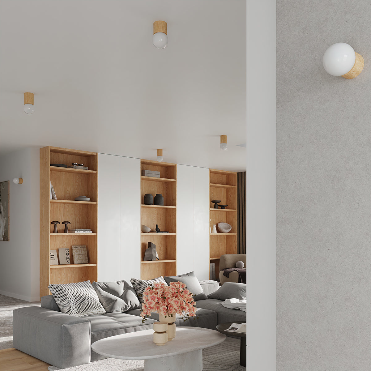 Mirela - Tischleuchte aus Holz, Naturfinish