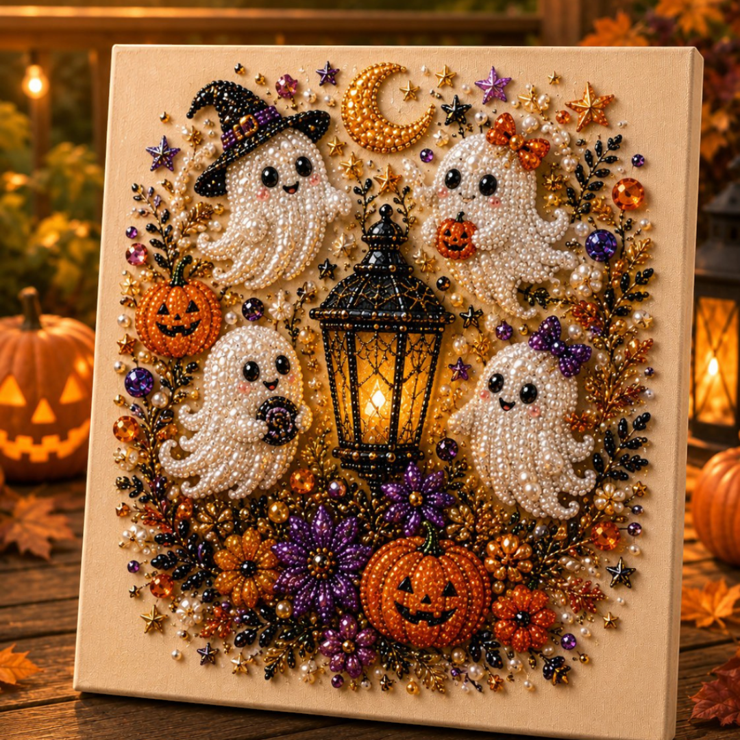 Spookbead – Halloween-Diamantmalerei-Set mit Geistern und Kürbissen