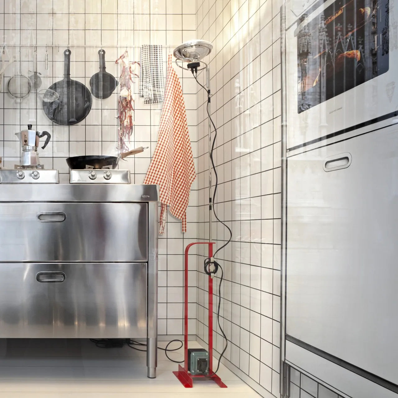 Linara - Art-Deco-Stehleuchte aus Chrom ohne Schirm