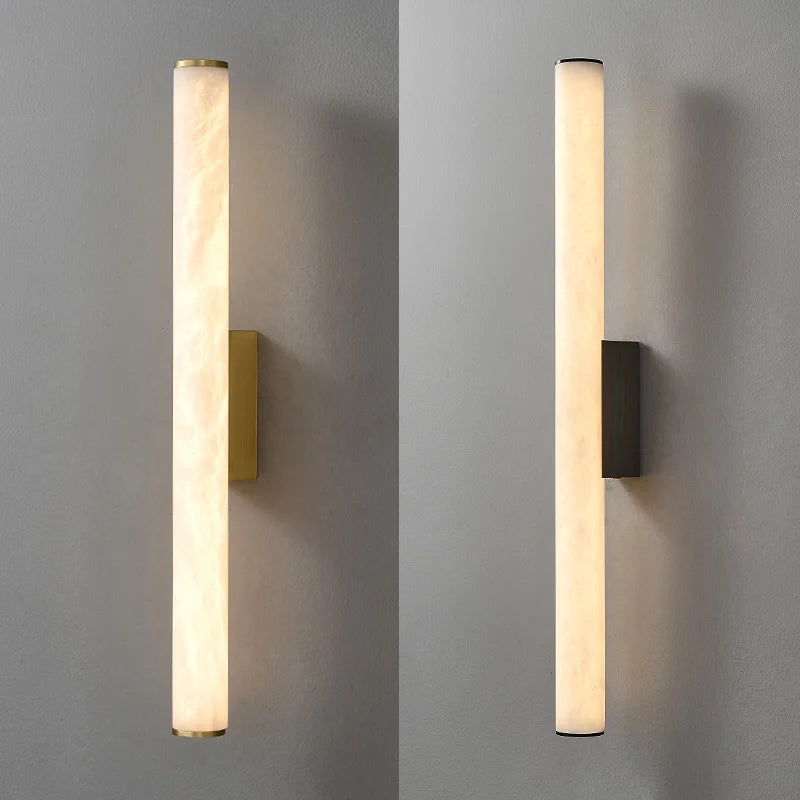 Minimalistische - Wandleuchte aus Kupfer und Marmor