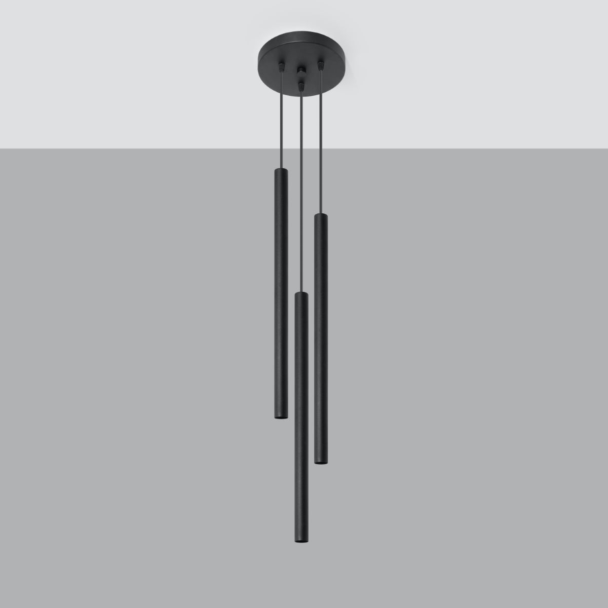 PASTELO - 3P Pendelleuchte, schwarz