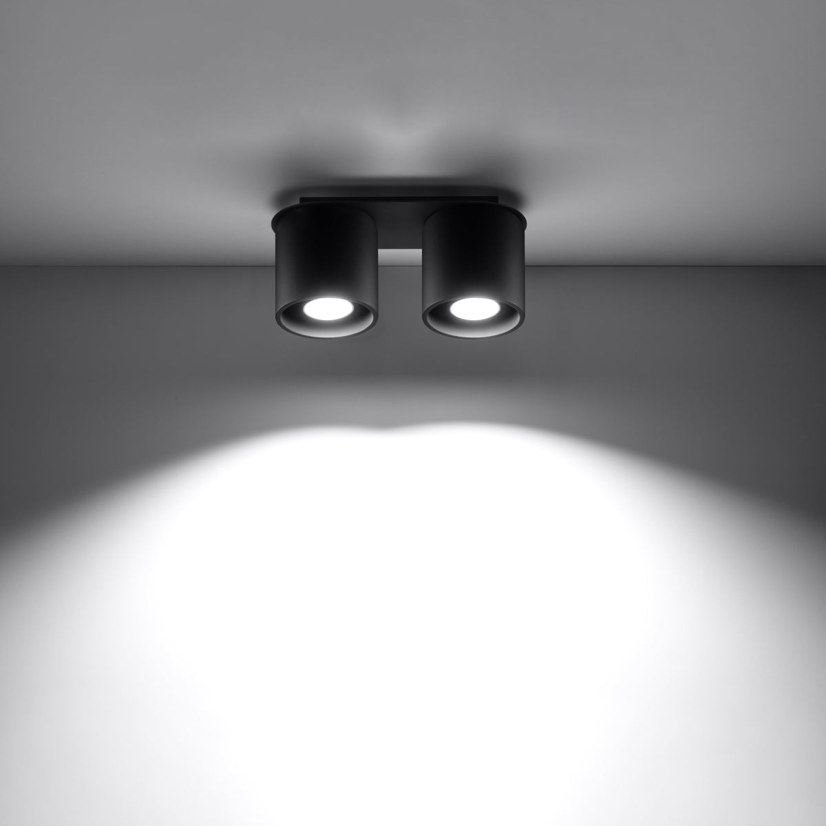 ORBIS - 2 Deckenleuchte, schwarzes Aluminium