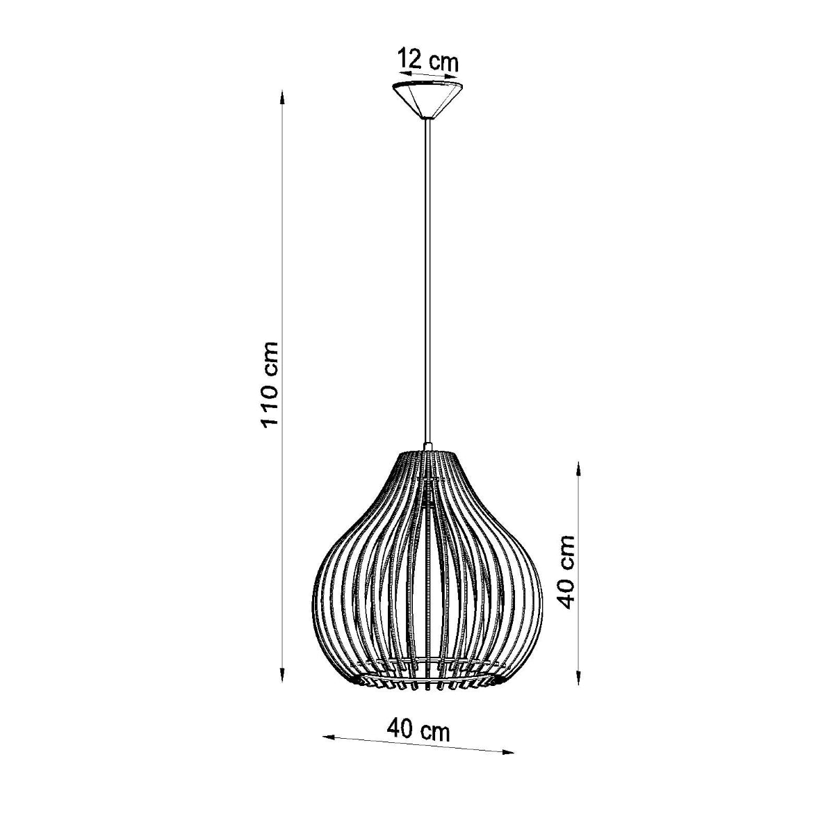 Halona - Pendelleuchte aus Holz, 40 cm Durchmesser
