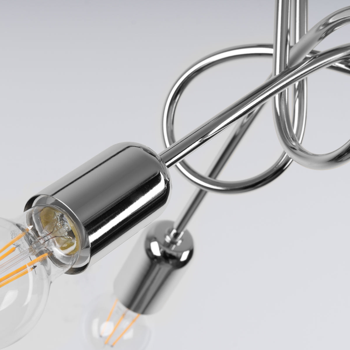 Chrom - Kronleuchter Chrom 3-flammig im Industrial-Design