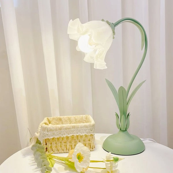 Quelix - Vintage-Tischleuchte mit Blumenmuster, verstellbar