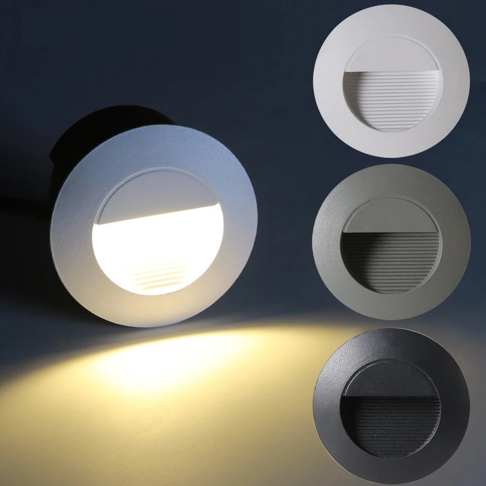 Rustica - LED-Treppenleuchte IP65, rund, 3 W, für den