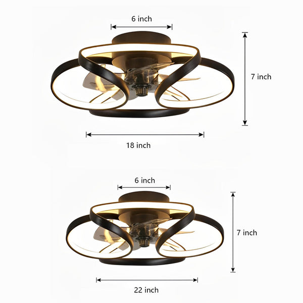 Solara - LED-Deckenleuchte in Blumenform mit Ventilator