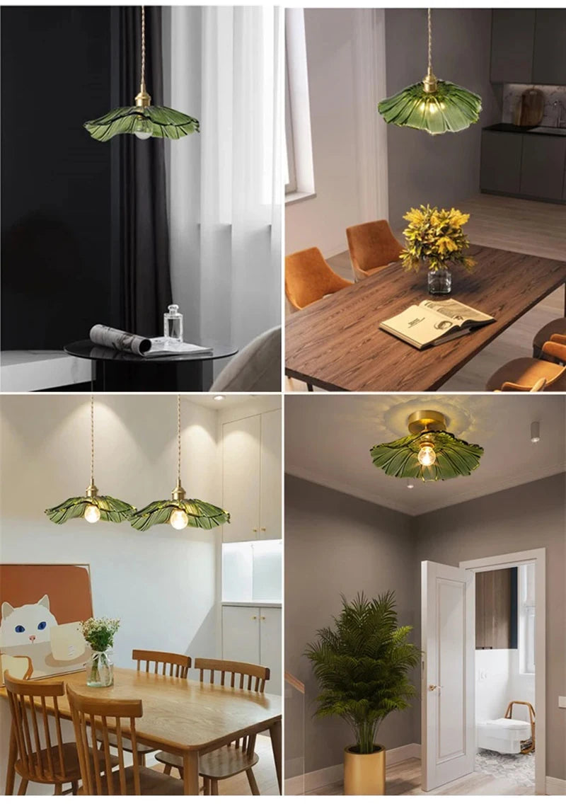 Celira - Art-Deco-Pendelleuchte aus Glas und Eisen