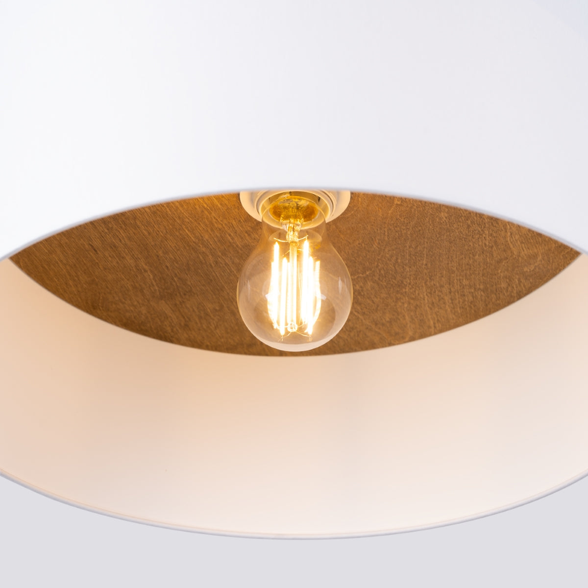 Rondea - Deckenleuchte, weiß/hellbraun, 35 cm oval mit