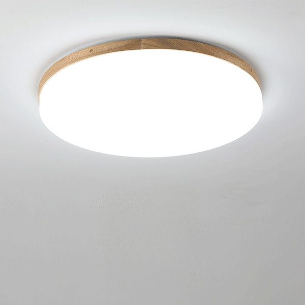 Rondea - Runde LED-Deckenleuchte aus Holz und Acryl