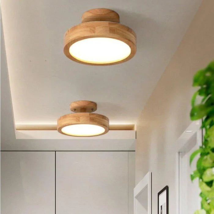 Halona - Runde LED Deckenleuchte Holz