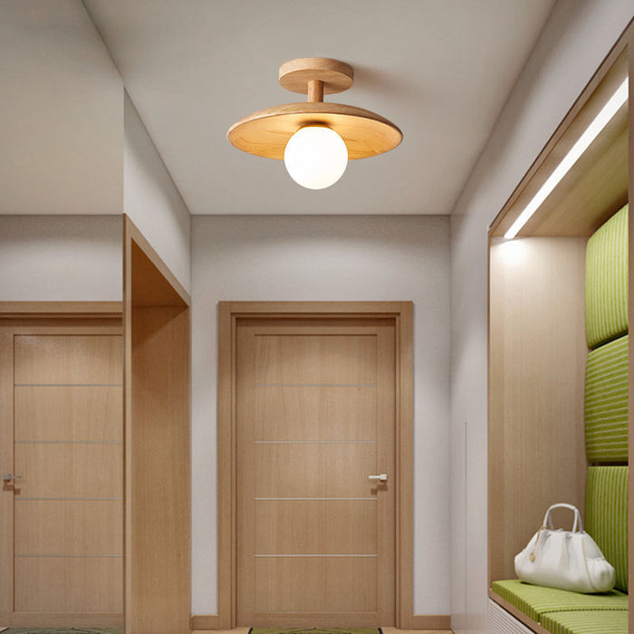 Japanische - Deckenlampe aus Holz & Eisen mit Acryl