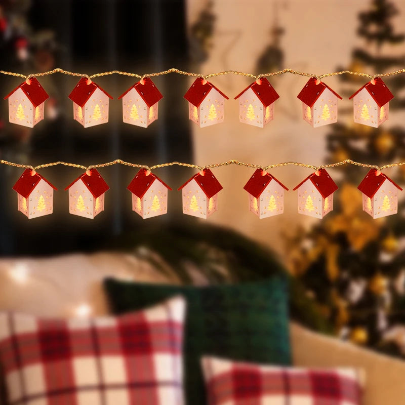 Weihnachtsdorf-Lichterkette - Holz, 2–3 m