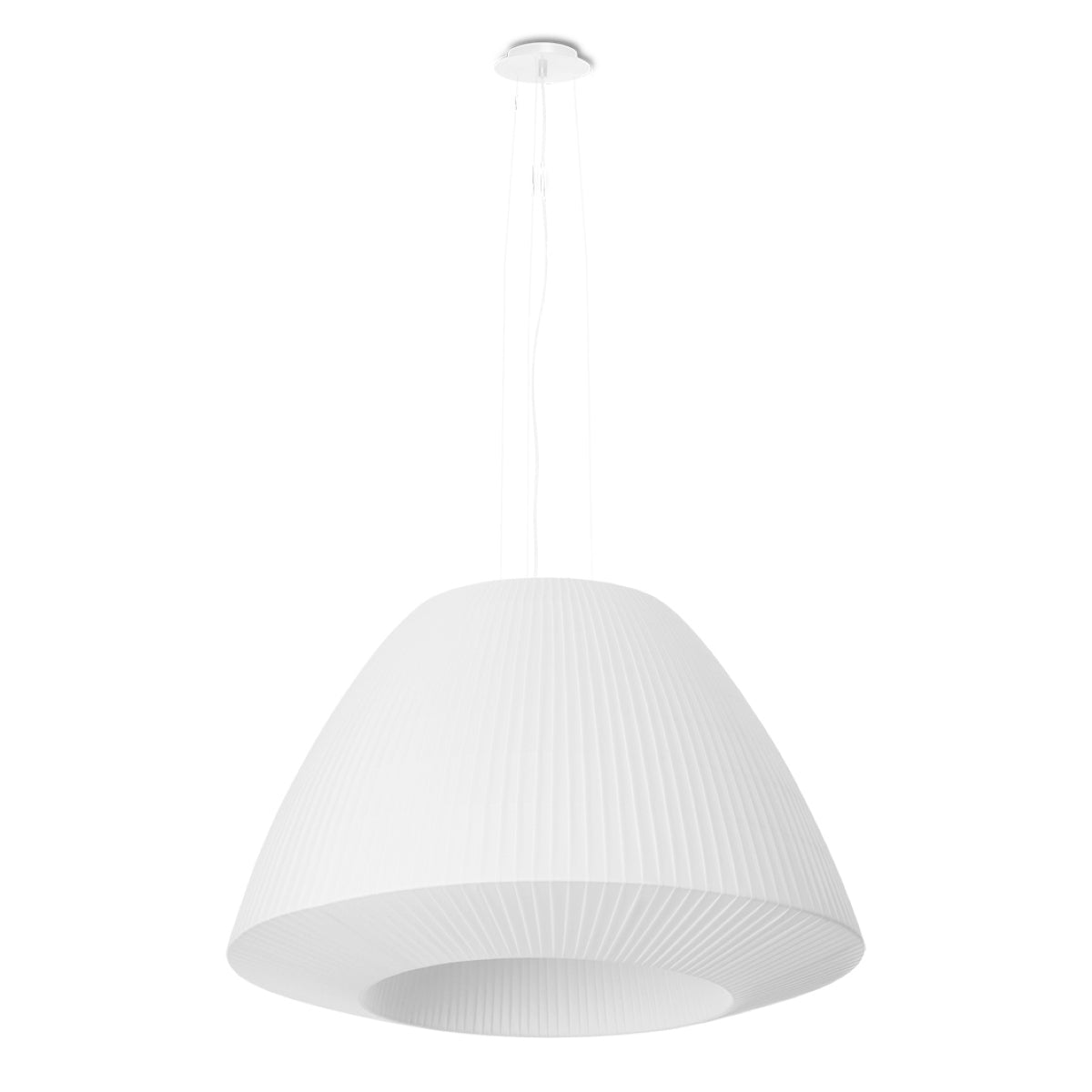Polara - Kronleuchter weiß 60 cm mit handgefaltetem Schirm