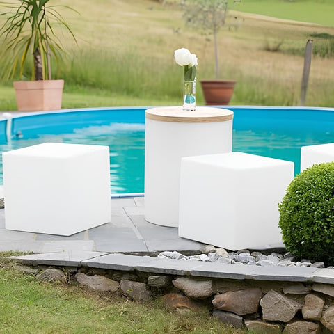 Würfelförmige - LED-Gartenleuchte mit Akku