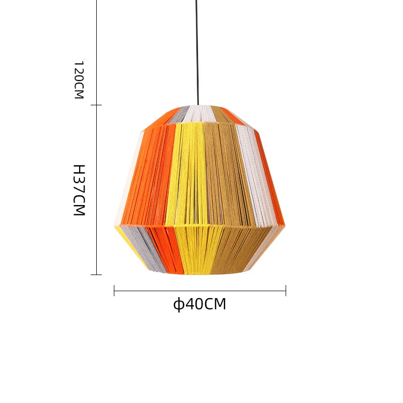 Rattan - Candy Pendelleuchte aus Hanfseil