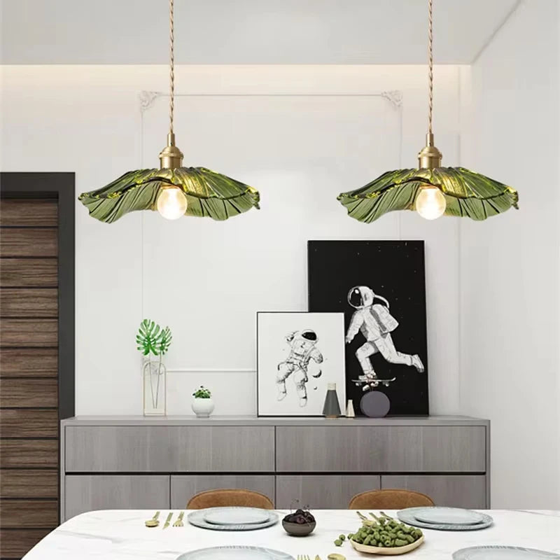 Celira - Art-Deco-Pendelleuchte aus Glas und Eisen