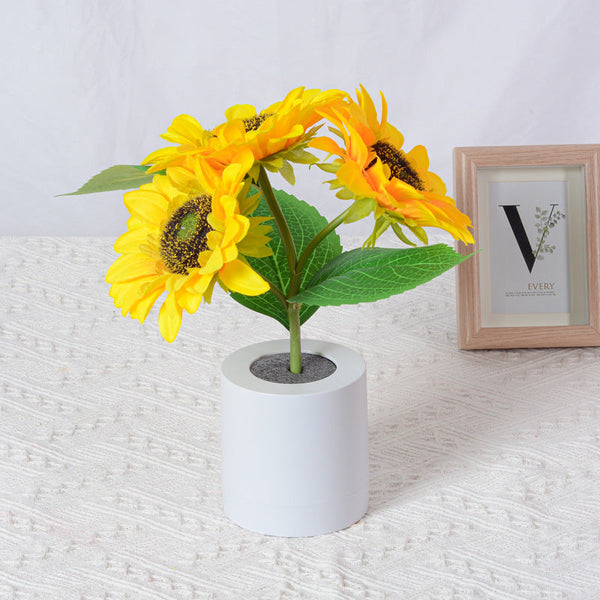 Sonnenblumenförmige - LED-Tischleuchte mit warmem Licht