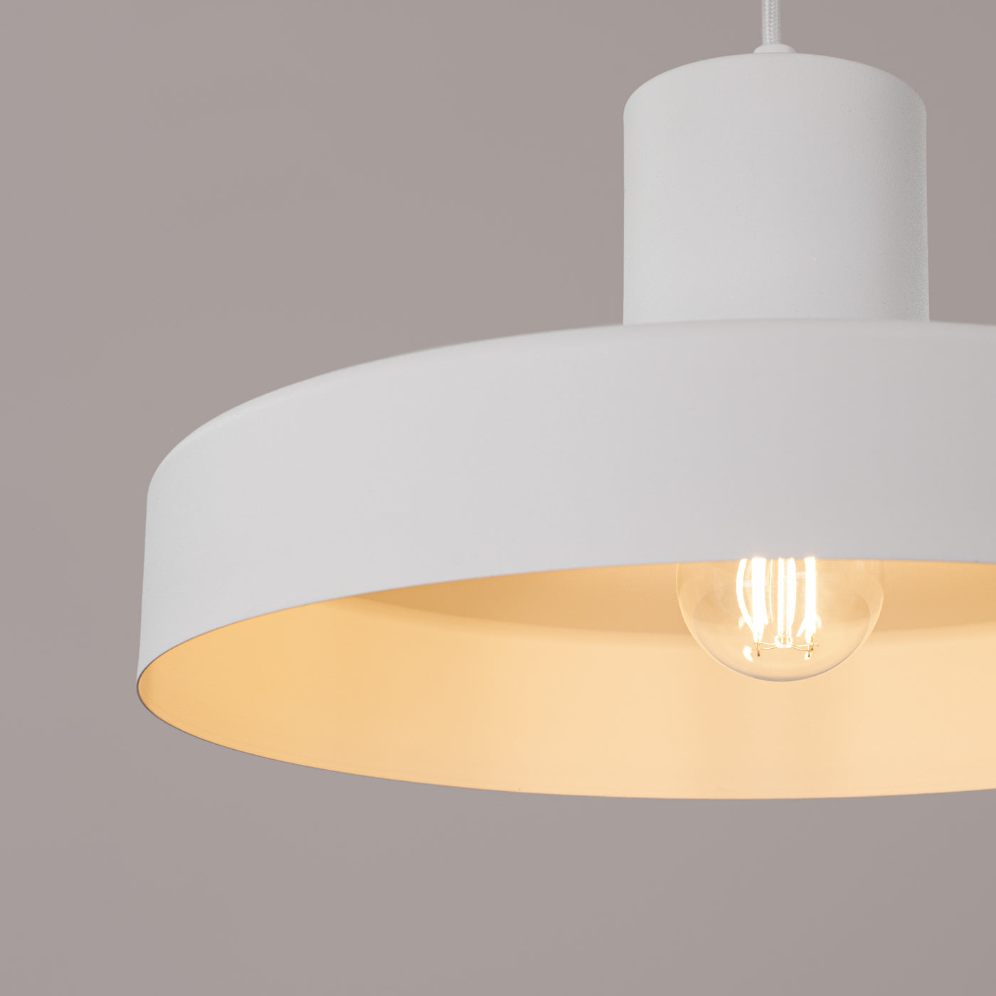 Orbita - Weiße Pendelleuchte, 35 cm, Retro-Stil