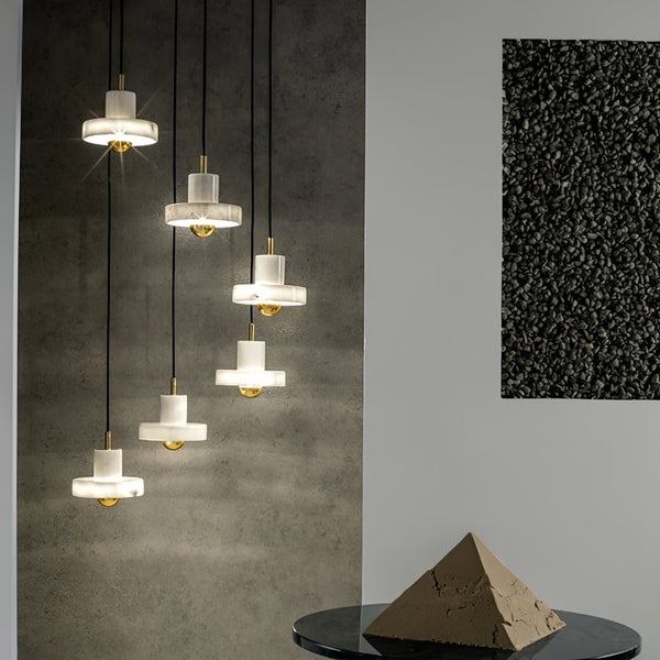 Marble - Pendelleuchte Marble Aura aus Marmor und Metall