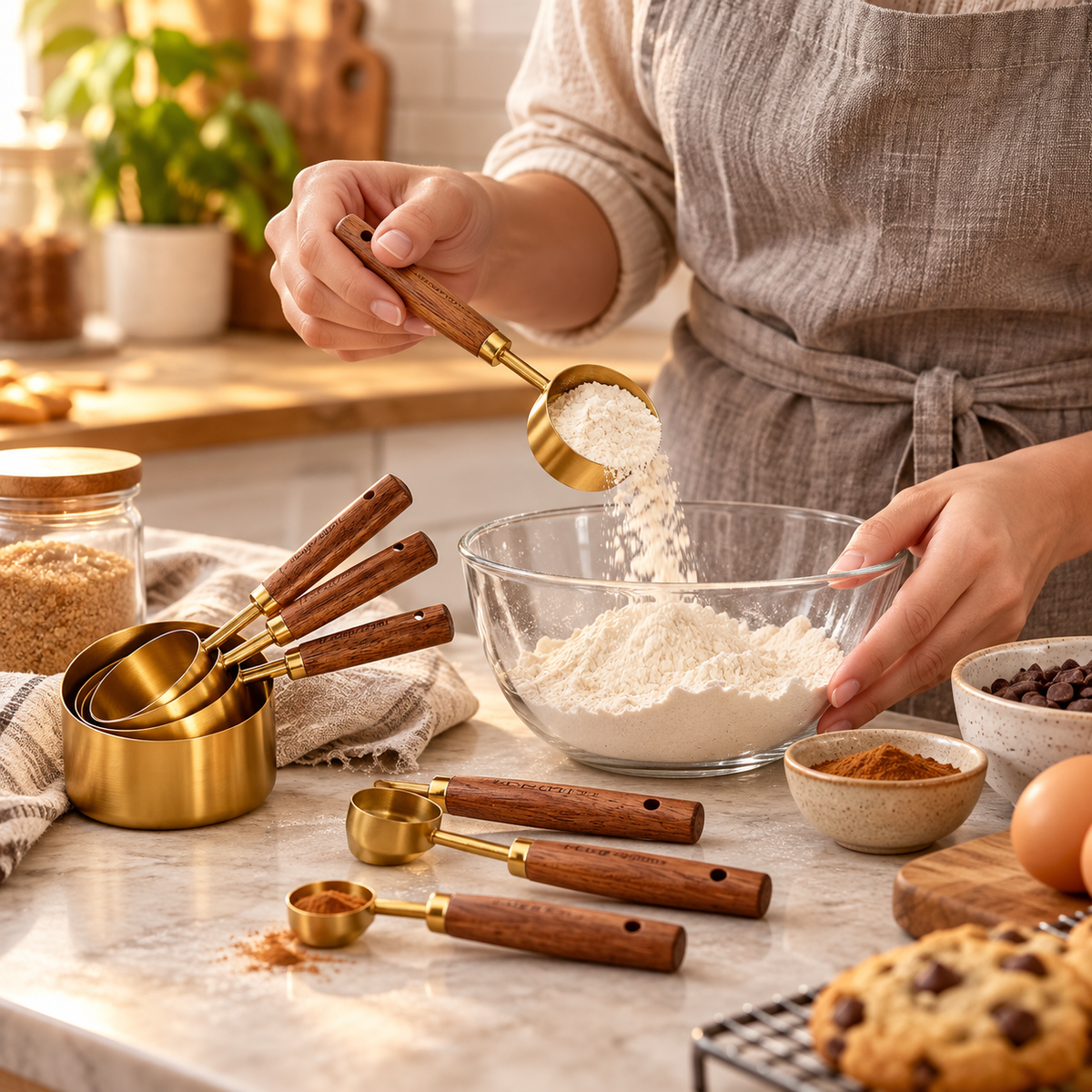 MeasureCraft – Messlöffelset aus Edelstahl mit Holzgriff