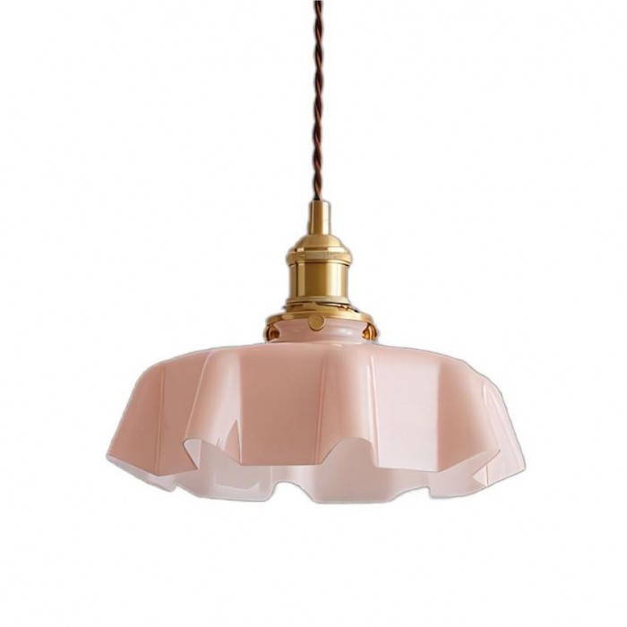 Aurela - Retro-Pendelleuchte in Blumenform aus Glas,