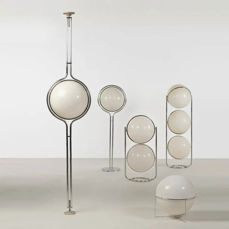 Taliara - Art-déco-LED-Kugel-Stehleuchte mit Marmorsockel