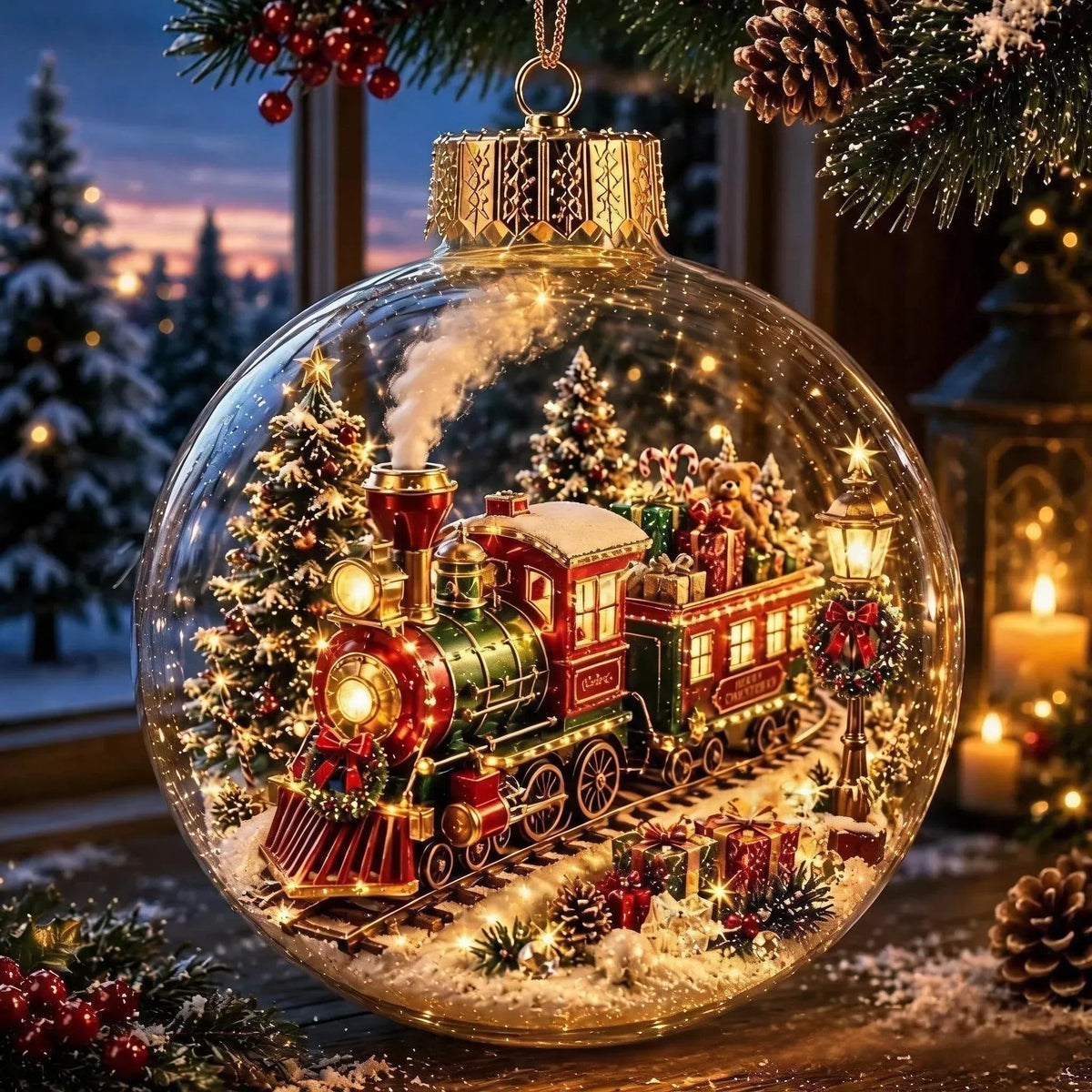 WinterGlow - Beleuchteter Weihnachtsanhänger mit Miniatur-Winterszene