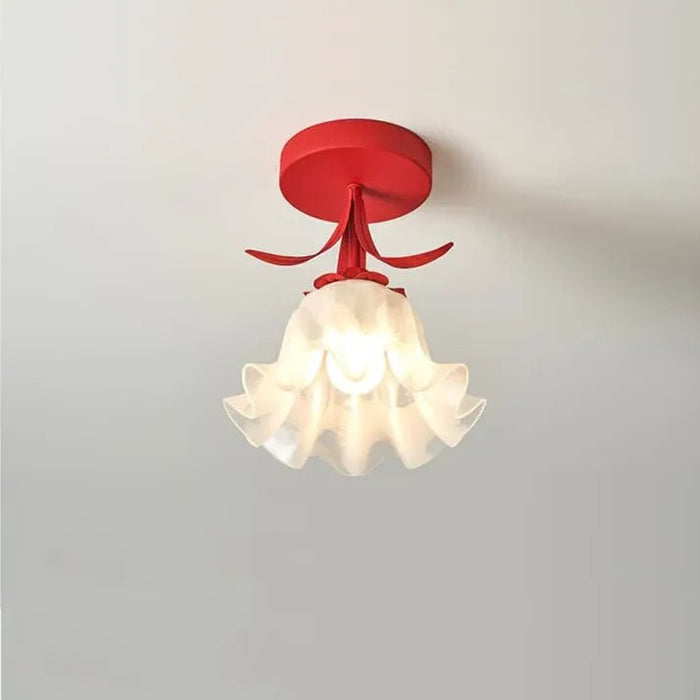 Claria - Tiffany-Deckenleuchte mit kleinen Glasblumen