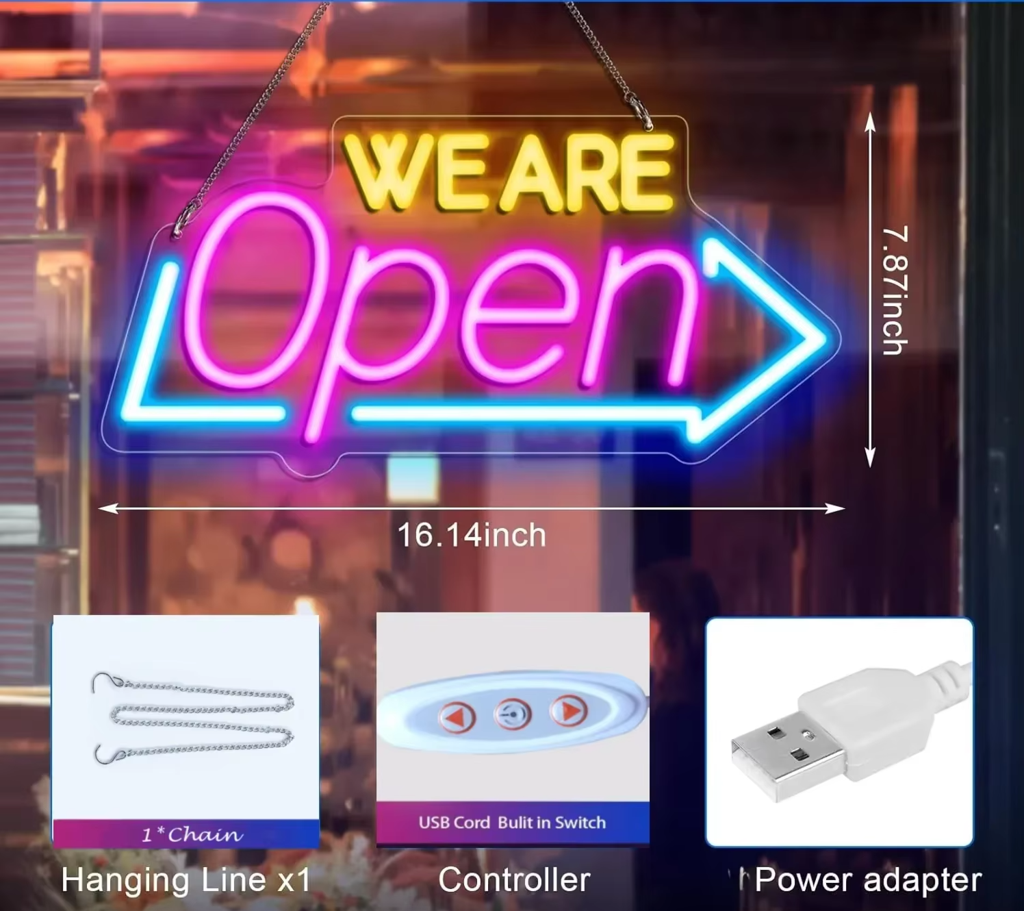 Ornamia - USB-LED-Neonreklame für Wand & Fenster