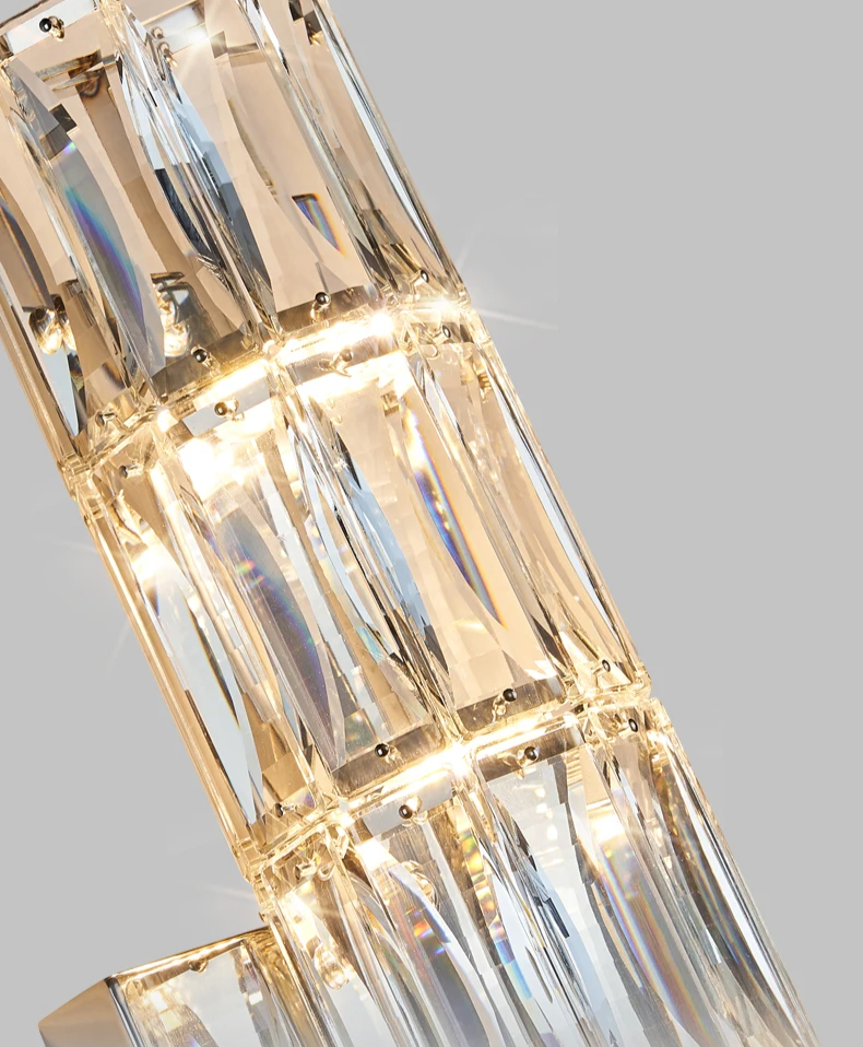 Brio - Kristall-LED-Wandleuchte aus Edelstahl