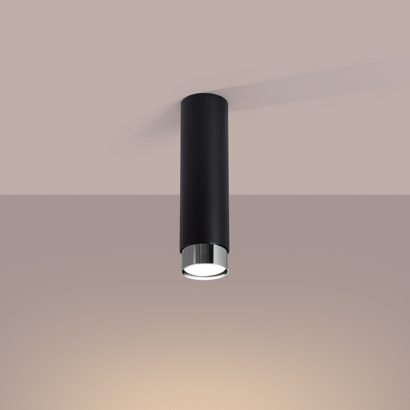 Polara - Deckenleuchte schwarz/chrom, Röhrenstrahler 22