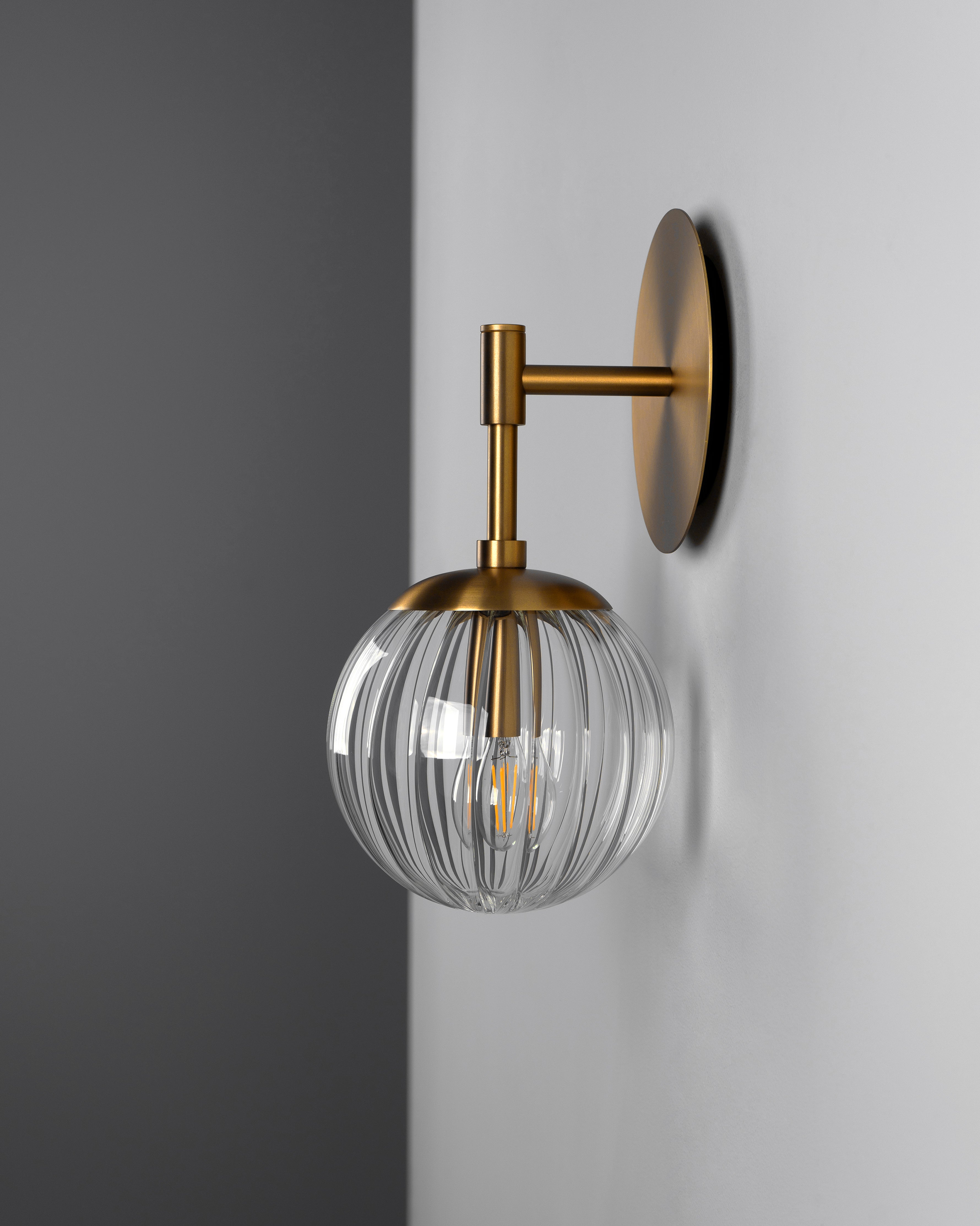 Metall/Glas - Designer-Wandleuchte, Metall/Glas