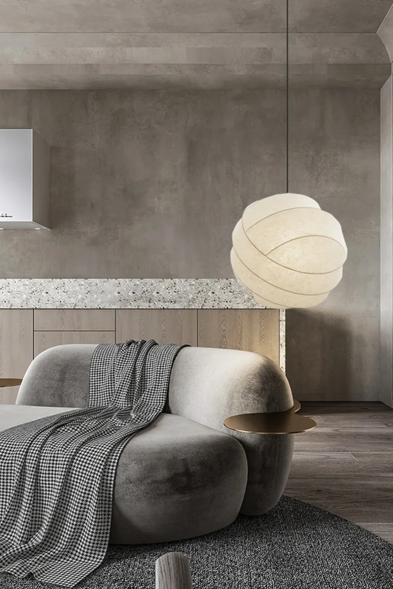 Wabi - Sabi Seiden-Hängelampe mit E27 & LED inklusive