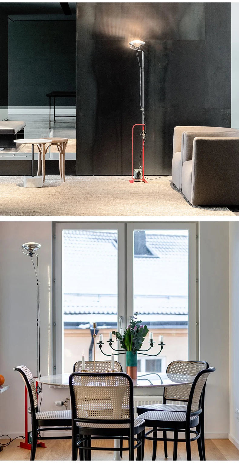 Linara - Art-Deco-Stehleuchte aus Chrom ohne Schirm