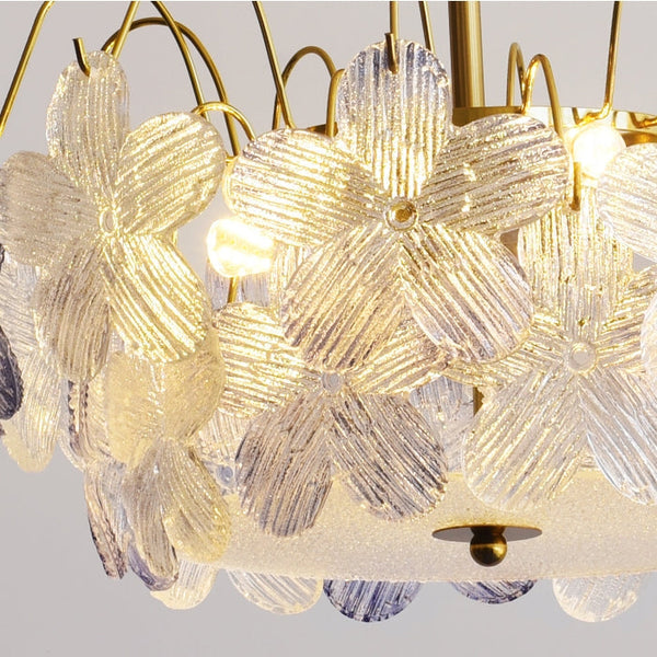 Aurela - Vintage-Kronleuchter aus Buntglas, Blütenform