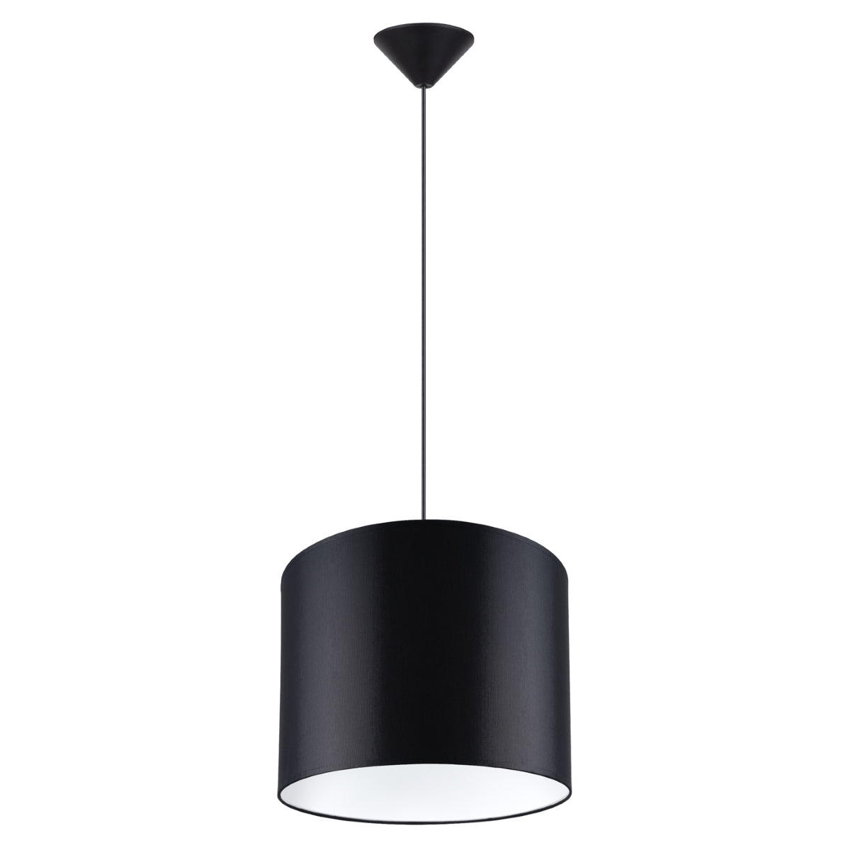 Rondea - Schwarze Pendelleuchte, 30 cm ovaler Stoffschirm