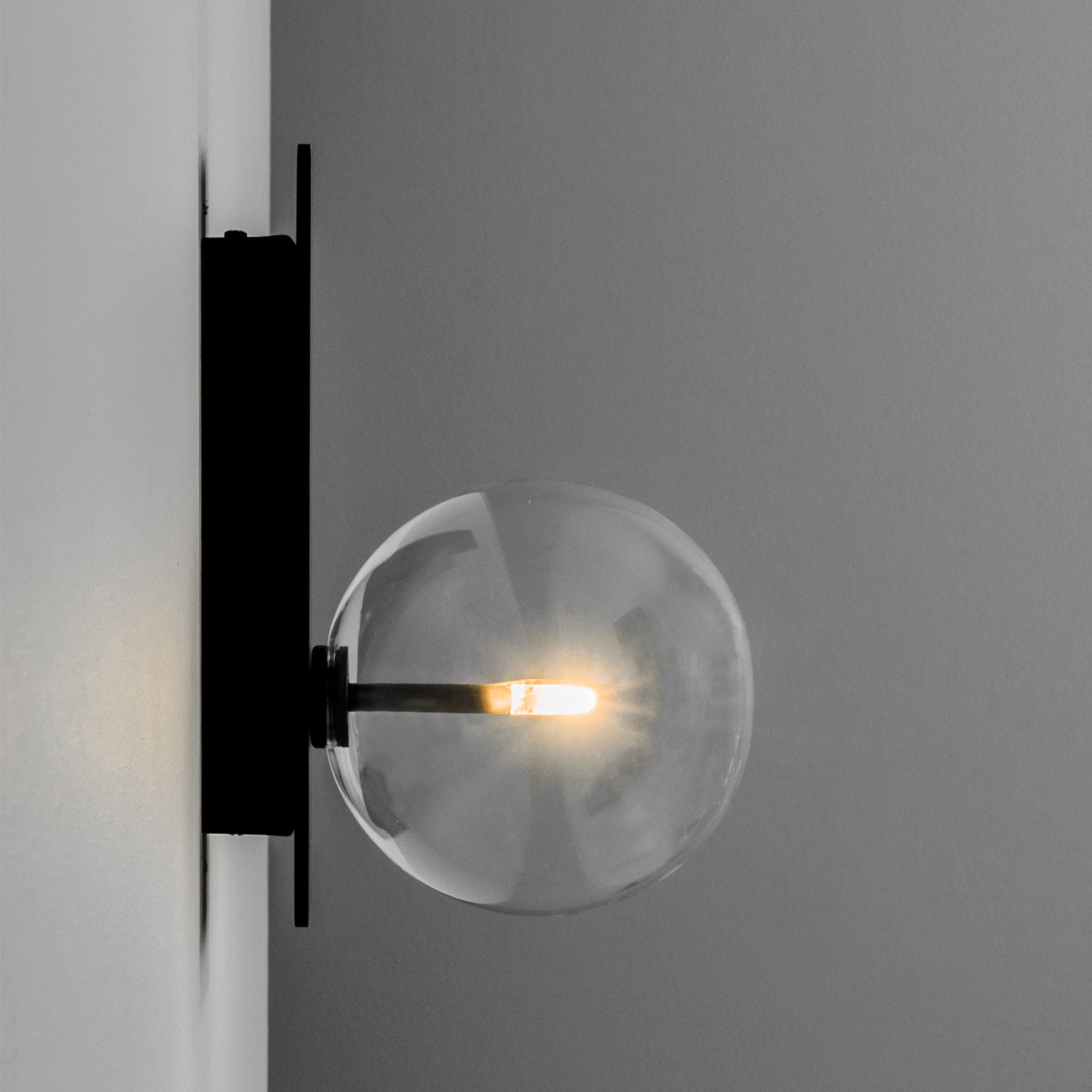 Metall/Glas - Designer-Wandleuchte, Metall/Glas