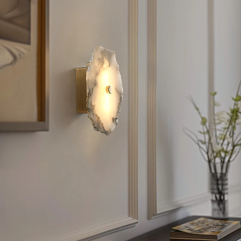 Spanische - Alabaster-Wandleuchte mit Kupferelementen
