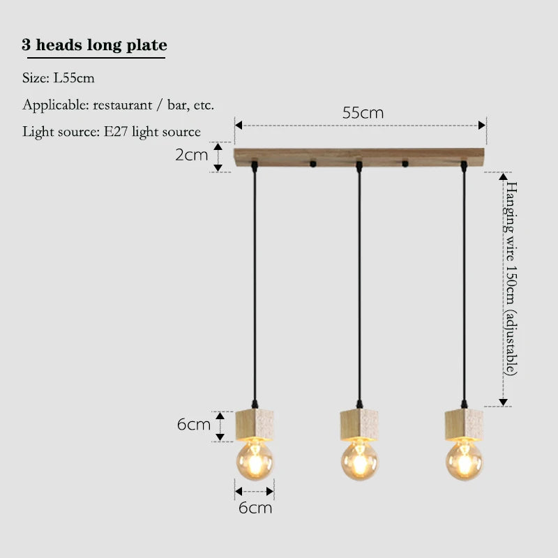 Nimbus - 5-flammige Pendelleuchte aus Holz mit verstellbaren