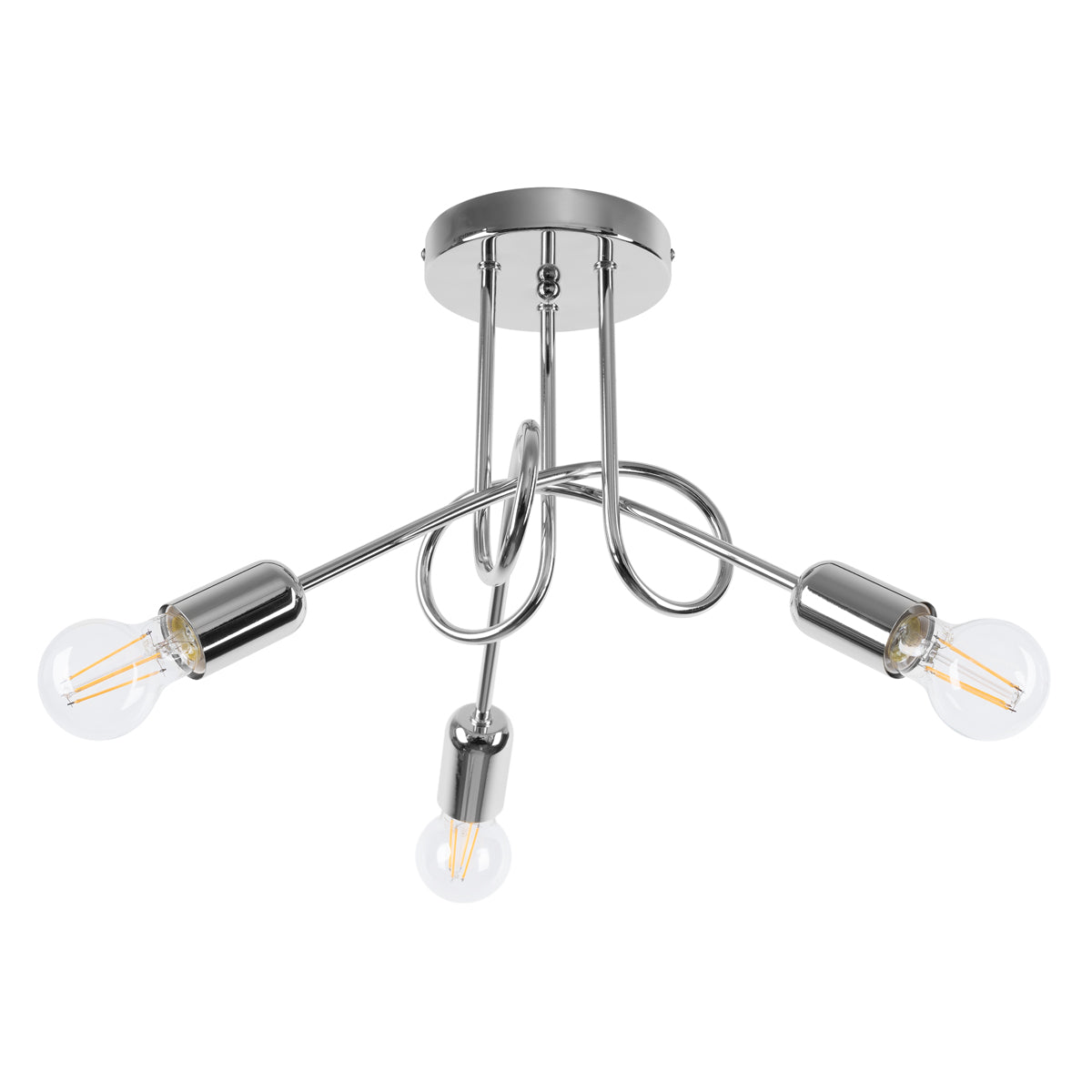 Chrom - Kronleuchter Chrom 3-flammig im Industrial-Design
