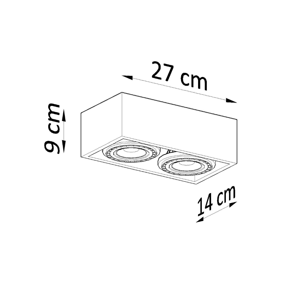 Polara - Deckenleuchte 2-flammig Beton 27 cm
