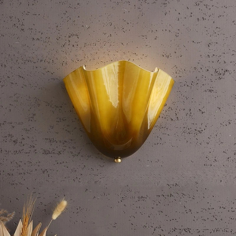 Murena - Retro-Glaswandleuchte, mehrfarbig, im Muscheldesign