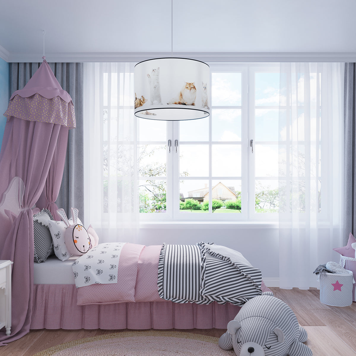 Celira - Kinderzimmer-Hängeleuchte, 30 cm, mehrfarbig mit