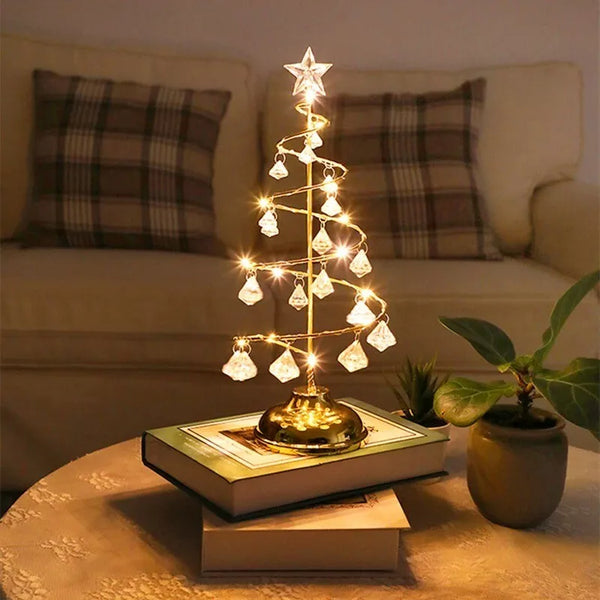 Studio - Tischleuchte in Form eines Kristall-Weihnachtsbaums