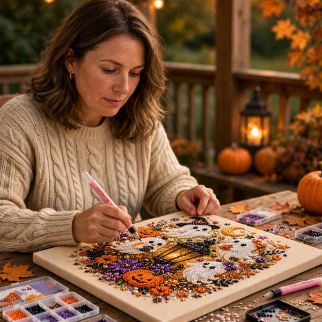 Spookbead – Halloween-Diamantmalerei-Set mit Geistern und Kürbissen