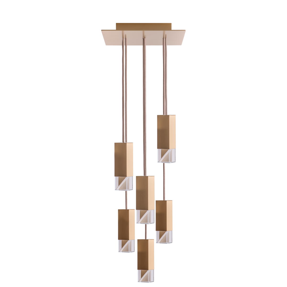 FORMAMINIMA - One Kronleuchter aus satiniertem Messing