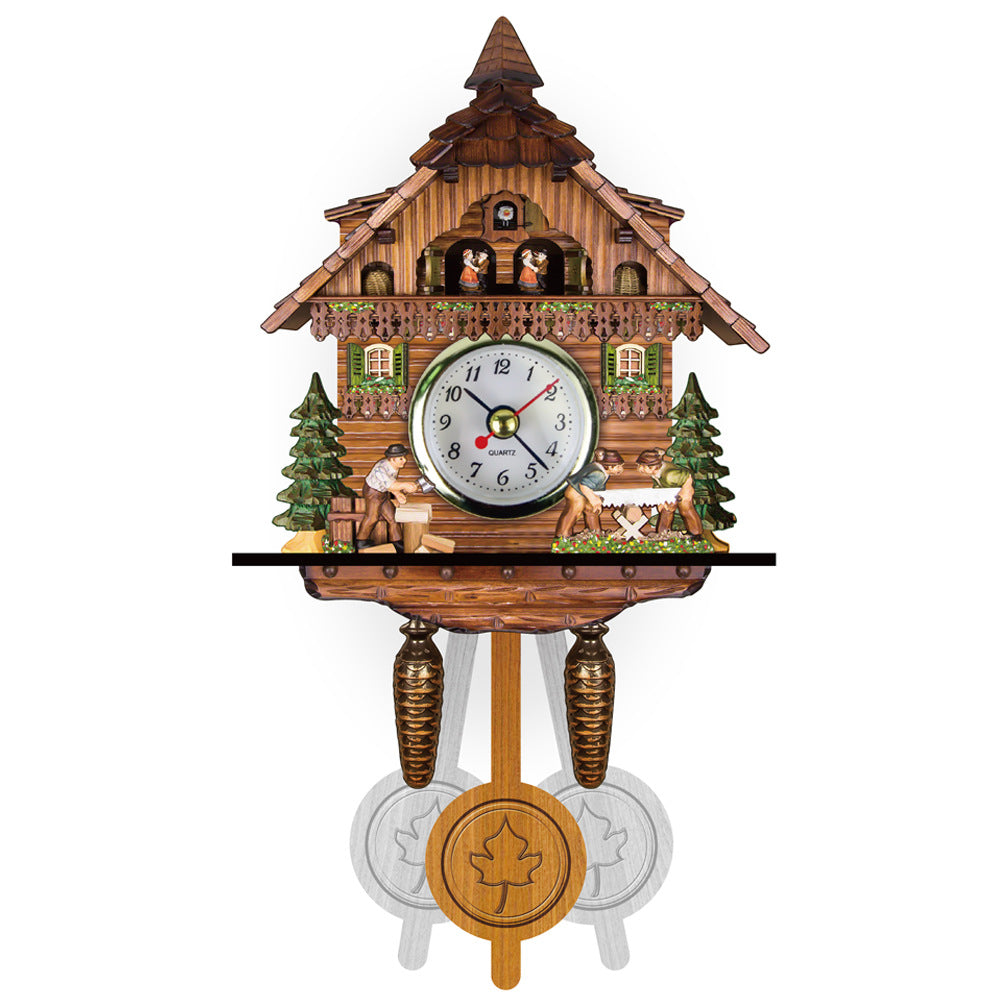 Alpivaro – Handbemalte Kuckucksuhr mit alpiner Chalet-Szene