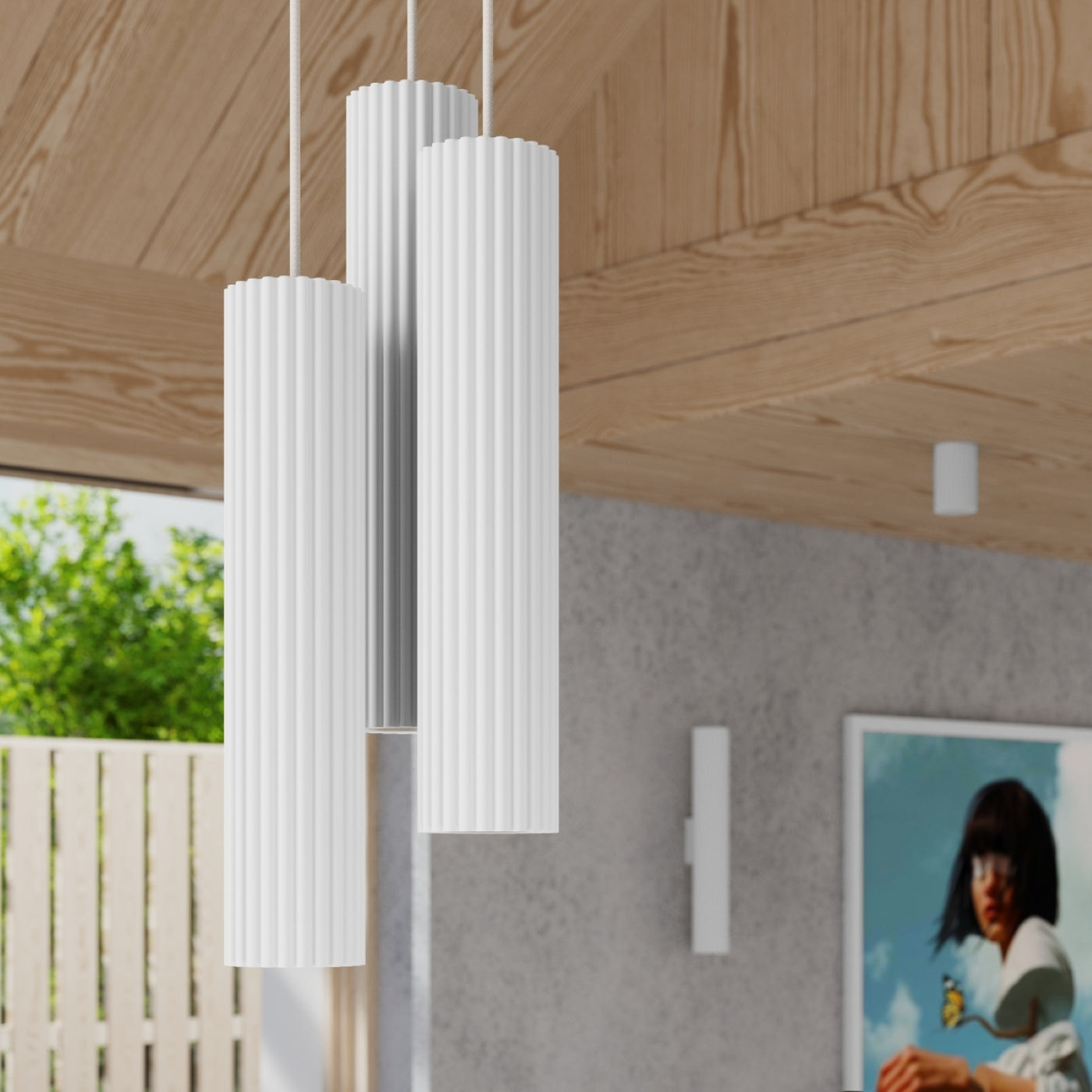 Carbon - Wandleuchte Carbon 30 aus weißem Aluminium